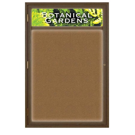 United Visual Products Open Faced Traditional Rounded Corkboard UV640ARC-BRONZE-CORK